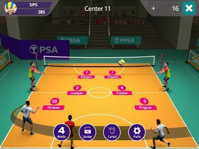 Hussain Sagar Volley Force gameplay screenshot showing volleyball action